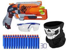 Набор NERF Восстание Хаммершот № 1 Бластер Зомби Хаммершот, патроны 30 шт, бандана, очки
