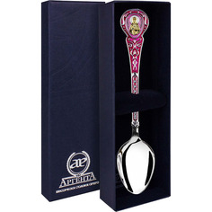 Ложка "Матрона" с позолотой с красной эмалью АргентА