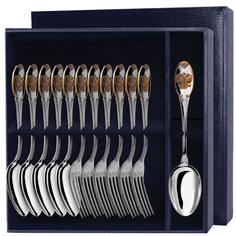 Набор столовый "Единство" (12 предметов ложки + вилки) с позолотой АргентА