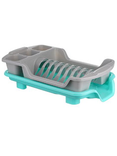 Сушилка для посуды со сливом Альтернатива, Тифани, бирюзовая Alternativa