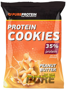 Высокобелковое печенье PureProtein Protein Cookies 80 г, 12 шт, арахисовое масло