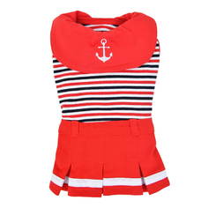 Платье для собак Puppia Nautical, женский, красный, L, длина спины 31 см