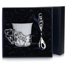 Набор чашка кофейная "Листопад"+ ложка (2 предмета) АргентА