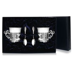 Набор чашек кофейных "Август-Октавиан" + ложки (4 предмета) АргентА