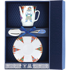 Набор чайный "Майская - Балет "Петрушка" с серебряной ложкой+футляр АргентА