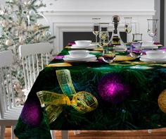 Скатерть Яркие шары, размер: 145 х 220 Сирень