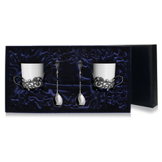 Набор чашек чайных "Витая"+ ложки (4 предмета) АргентА