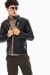Кожаная куртка мужская Antony Morato MMCO00679-FA210045 9000 черная 44 IT