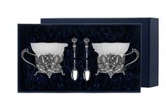 Набор чашек чайных "Герб" + ложки "Герб" (4 предмета) АргентА