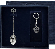 Набор "Герб" (ложка+брелок) пр. 925 + футляр АргентА