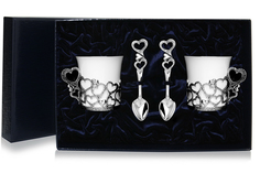 Набор чашек кофейных "Сердечко"+ ложки (4 предмета) АргентА