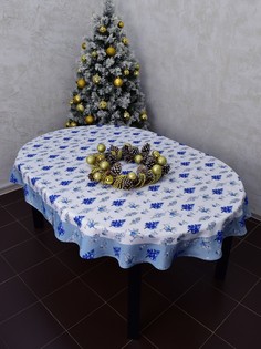 "Мышки и ёлочки" Скатерть Новогодняя овальная 200*150 см Купчиха