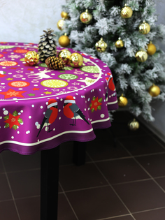 Скатерть Новогодняя овальная "Сказка" 220*150 см Skatertishop