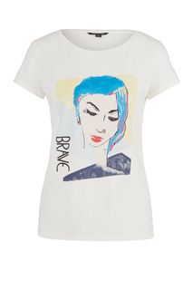 Футболка женская COMMA 87.002.32.3645 белая 32 DE