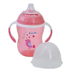 Поильник Uviton, с силиконовым носиком, розовый, 270 мл