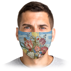 Многоразовая маска Printio Букет цветов на полке разноцветная S