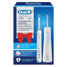 Электрическая зубная щетка Oral-B Smart 4 + Ирригатор Aquacare 4