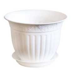Горшок "Виноград" с поддоном, 0,5 литра (белый) Техпласт