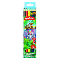 Карандаши цветные "Creativiki", трехгранные, 6 цветов