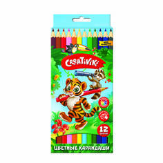 Карандаши цветные "Creativiki", шестигранные, 12 цветов