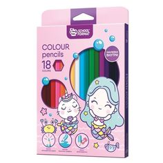 Карандаши цветные "Cute mermaids", шестигранные, 18 цветов SchoolФормат