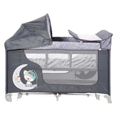 Манеж Lorelli "Moonlight Rocker 2" (цвет: Grey Cute Moon, серый)
