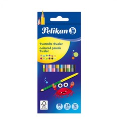 Карандаши цветные "Pelikan", 12 штук, 24 цвета Pelican