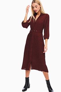 Платье женское Selected 16074229 коричневое 36 EU