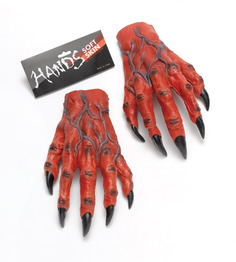 Карнавальный аксессуар Bristol Руки-перчатки красные ужасные, ПБ836