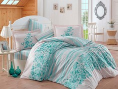 Постельное белье HOBBY HOME COLLECTION Tatiana Цвет: Бирюзовый (2 сп. евро)
