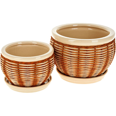 Набор горшков для цветов ENS, Плетение, 4 предмета