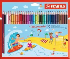 Карандаши цветные "Aquacolor", 36 цветов Stabilo