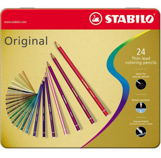 Набор цветных карандашей с тонким грифелем Stabilo "Original" 24 цветов