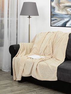 Плед TexRepublic Lux Косичка Фланель 1,5 сп. Бежевый 17768