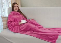 Плед Guten Morgen фланель с рукавами Малина №18-2436 150х200 см