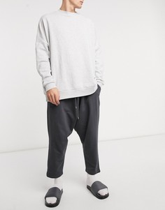 Черные выбеленные джоггеры с заниженным швом ASOS DESIGN-Черный