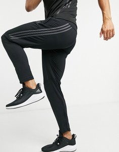 Черные джоггеры с тремя полосками adidas Training-Черный