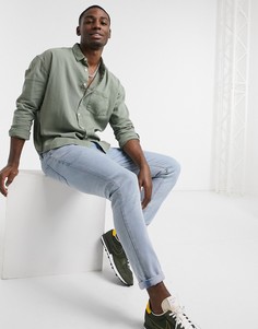 Джинсовая oversized-рубашка цвета хаки в стиле 90-х ASOS DESIGN-Зеленый