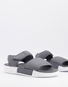 Темно-серые сандалии-шлепанцы с мягкой подкладкой ASOS DESIGN-Серый