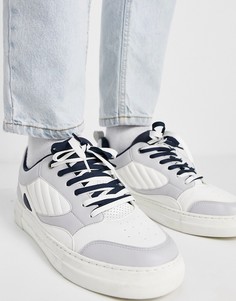 Темно-синие уплотненные кроссовки с двойной шнуровкой ASOS DESIGN-Серый