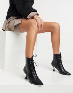 Черные ботинки на шнуровке с заостренным носком ASOS DESIGN Ricky-Черный