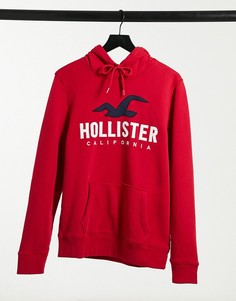 Худи красного цвета с логотипом Hollister tech-Красный