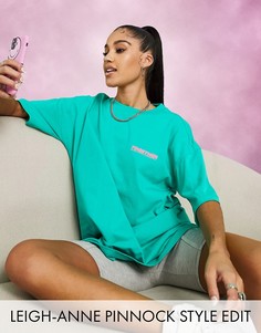 Oversized-футболка выбеленного зеленого цвета с надписью "Together" ASOS DESIGN-Зеленый