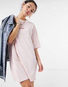 Светло-розовое платье-футболка в стиле oversized Dickies Clara City-Розовый