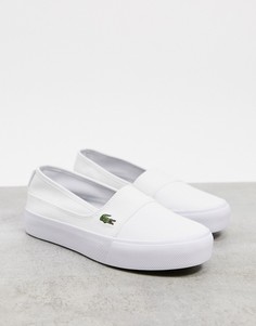 Бело-синие кеды-слипоны Lacoste Marcie-Белый