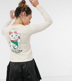 Бежевый укороченный лонгслив Santa Cruz Lucky Cat эксклюзивно на ASOS-Кремовый
