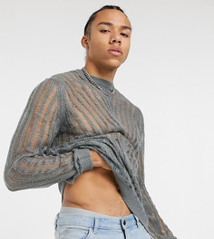 Серый полупрозрачный джемпер ASOS DESIGN Tall