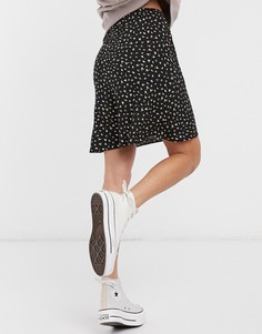 Мини-юбка косого кроя с цветочным принтом ASOS DESIGN-Многоцветный
