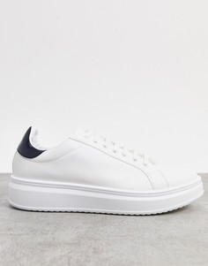 Белые кроссовки с контрастной вставкой на заднике ASOS DESIGN-Белый