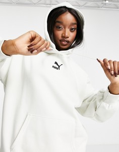 Светло-бежевый oversized-худи PUMA Classics-Серый